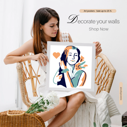 Elegant Wall Art – Coffee-Tone Girl ☕✨