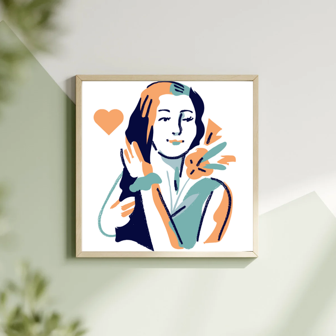 Elegant Wall Art – Coffee-Tone Girl ☕✨